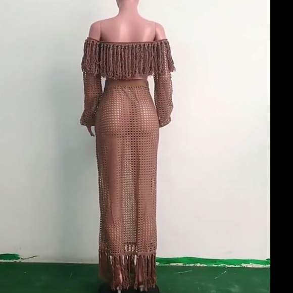 LAST ONE ♡ TASSEL COVERUP MAXI SKIRT TOP - two pieces - Picture 3 of 3